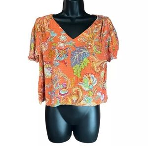 Nicole Miller New York Floral Paisley Top Size S